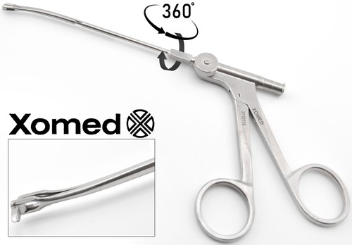 XOMED 3712012 360° Rotating backbiter Curved Down Punch Biter 3x2mm Bite 6"