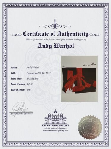 Andy Warhol Orig. Hand signed Lithograph with COA & Appraisal + $3,500=# - Picture 5 of 12