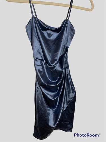 Windsor Y2k Formal Prom Dress Dusty Blue w/ Spaghetti Straps Size XS NWT - Picture 2 of 6