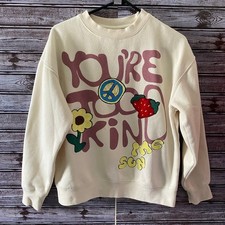 PacSun Women's Sweatshirt Size M Long-Sleeved Pullover Raised Patches