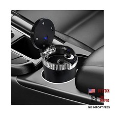 Car Ashtray with Lid, Multipurpose Cup Holder Ashtray Portable Vehicle Silver