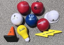 LOT of 9 SOFT Stress Foam SQUISHY Balls Durable Squeeze TOYS Play Kid BALLS, etc