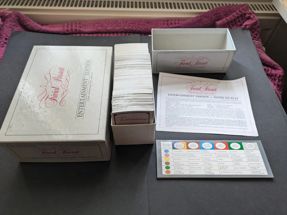 Vintage Trivial Pursuit - Entertainment Edition - 1987 Pre Owned See Photos - Image 2 of 4