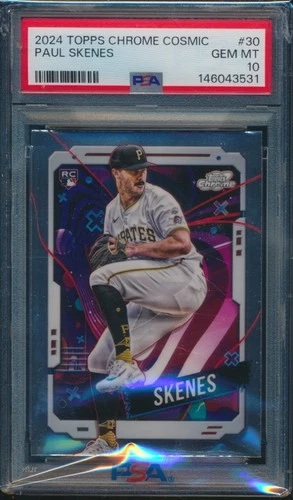 PSA 10 PAUL SKENES 2024 Topps Cosmic Chrome #30 Pirates Rookie Card RC GEM MINT