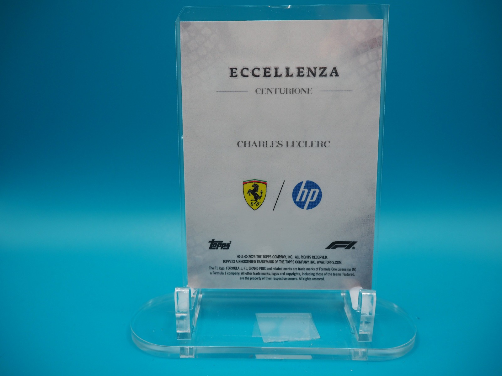 2025 Topps F1 Eccellenza Charles Leclerc Centurione Blue 58/99 view 2