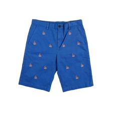 Vineyard Vines Shorts Boys Size 16 Blue Embroidered Flag Sailboat