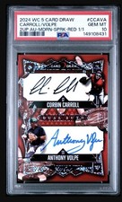 2024 Wild Card 5 - Card Draw Carroll / Anthony Volpe - Dual Auto Red 1/1 PSA 10