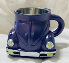 NEW VW Beetle Resin Purple Collectible Deco Stainless Drink Mug Cup Holds 6 oz