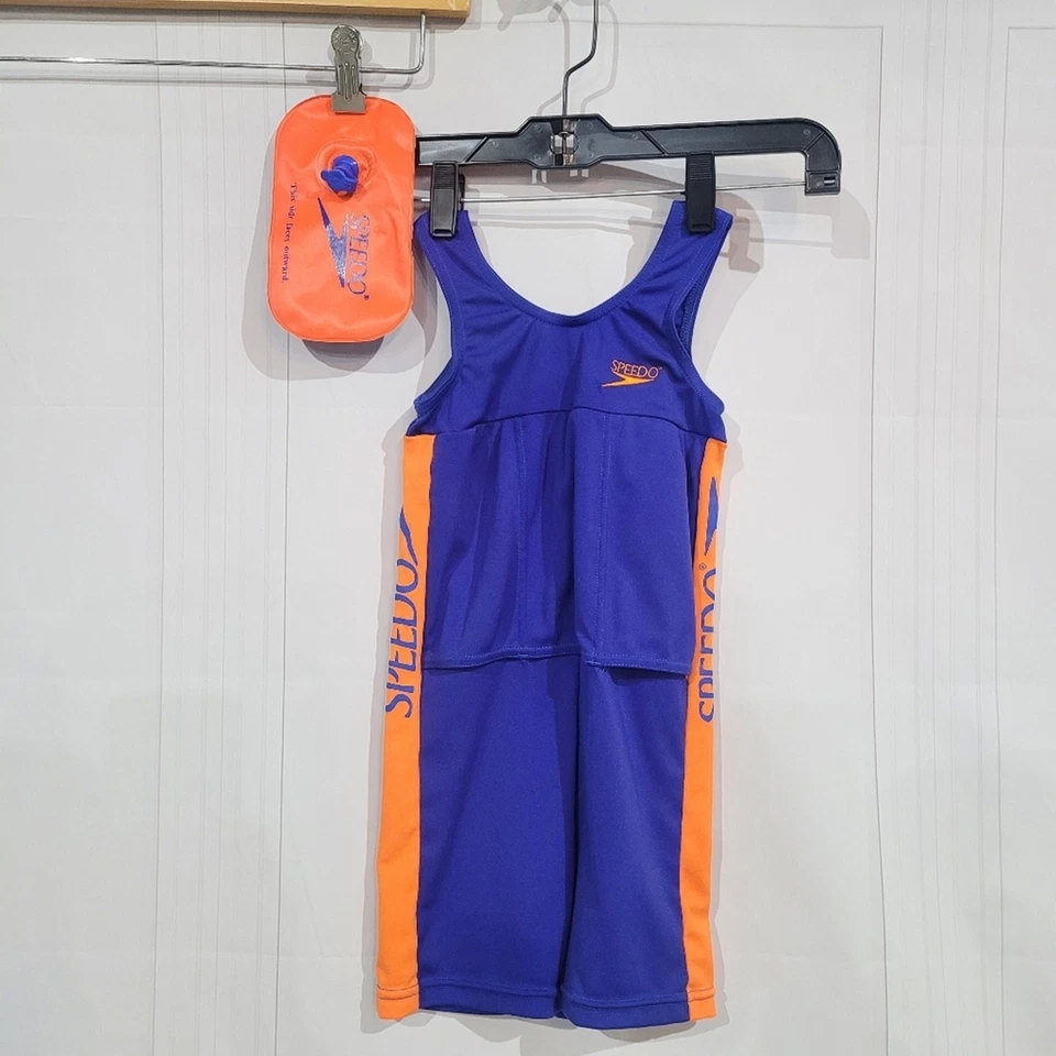 Speedo Talla 22" F 2-4 Azul y Naranja Traje de Baño Unisex Jammer Camiseta sin Mangas Foto 2 de 4