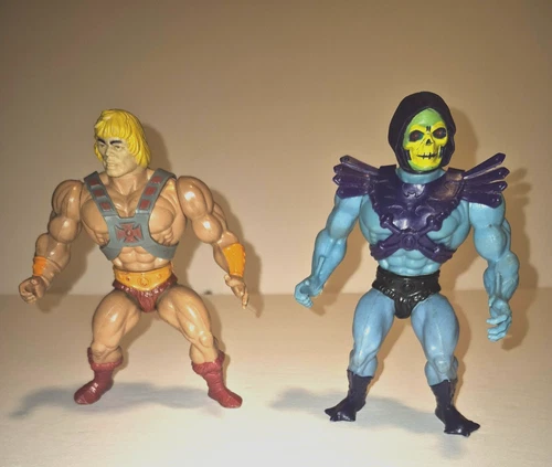 Vintage MASTERS of the UNIVERSE HE MAN SKELETOR figure lot 1981 1982