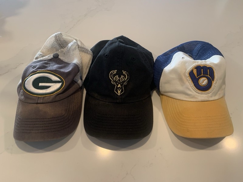 Lot Of 3 Wisconsin Milwaukee Bucks Green Bay Packers Brewers Hats ‘47
