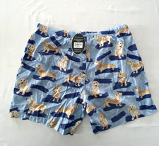 NEW PETER ALEXANDER MENS DACHSHUND PENNY DOG COTTON SHORTS BLUE XXL