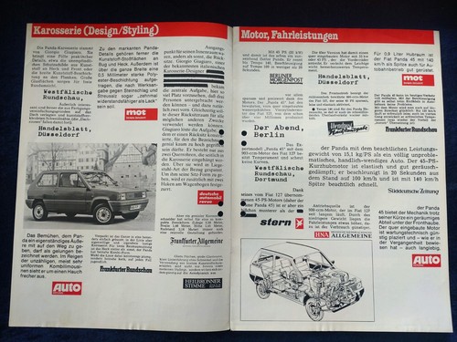 FIAT Panda Pressestimmen Prospekt 5.1980 gelocht - Picture 2 of 3