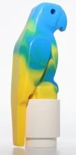 Lego Bird Parrot with Large Beak with Marbled Blue Pattern