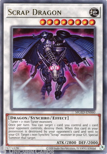 MGED-EN060 Scrap Dragon Rare UNL Edition Mint YuGiOh Card