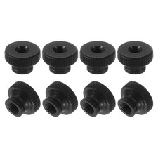 Knurled Thumb Nuts, 8Pcs M4 Carbon Steel Nut High Head Through Hole, Black