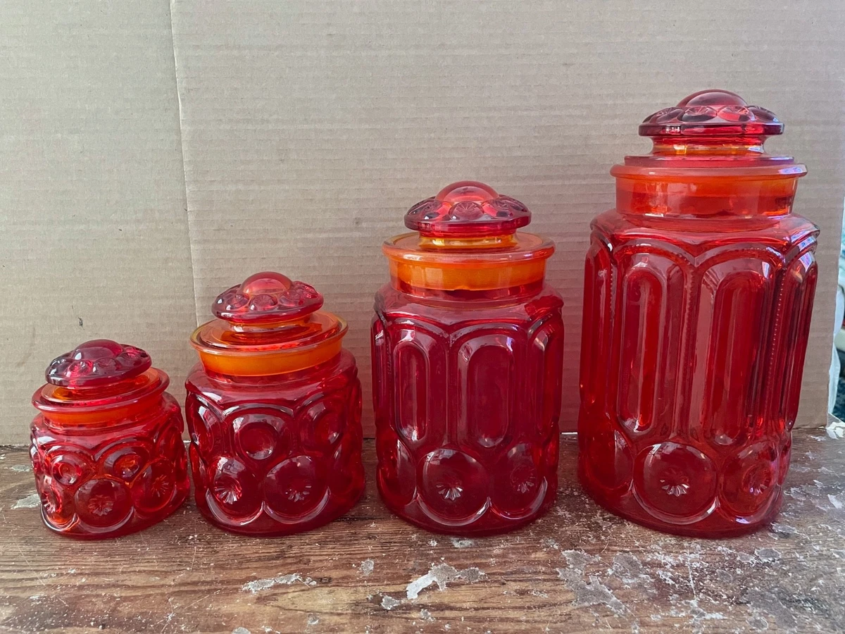 Star Canister Set In L.E. Smith 40s, 50s, 60s Glassware | eBay