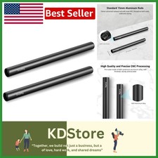 8-Inch Black Aluminum Alloy 15mm Rod with M12 Thread for Camera Equipment, Pa...