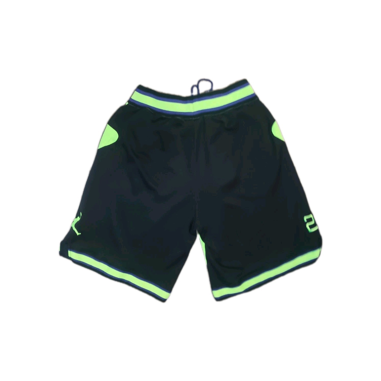 Jordan Men's Neon Green Black Shorts Jumpman 23 Embroidered Vintage Training thumbnail 9