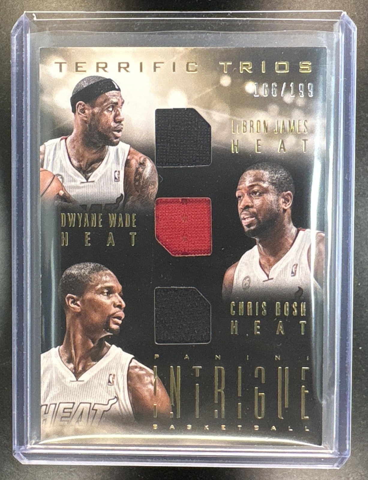 2013-14 Intrigue Chris Bosh Dwyane Wade LeBron James #5 Terrific Trios /199