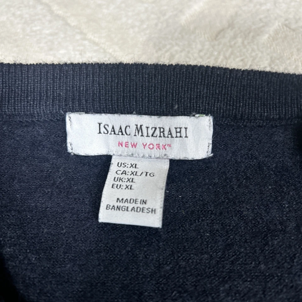 Jersey Isaac Mizrahi Mujer Extra Grande Negro Suéter Rayas Lana Acrílico Foto 2 de 4