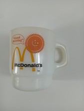 Vintage McDonald's GOOD MORNING 3.5” Coffee Mug Cup, Anchor Hocking Fire King