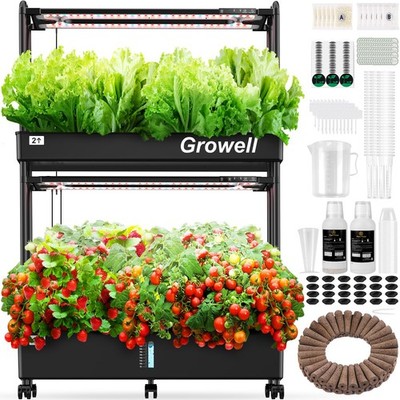 Large Hydroponics Growing System Kit, 60 Pods Vertical Hydroponic Garden with 2