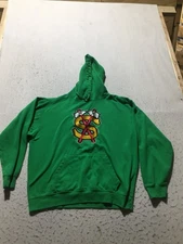 North Dakota Fighting Sioux Retro Tomahawk Hoodie Mens XL Green Pocket Hooded