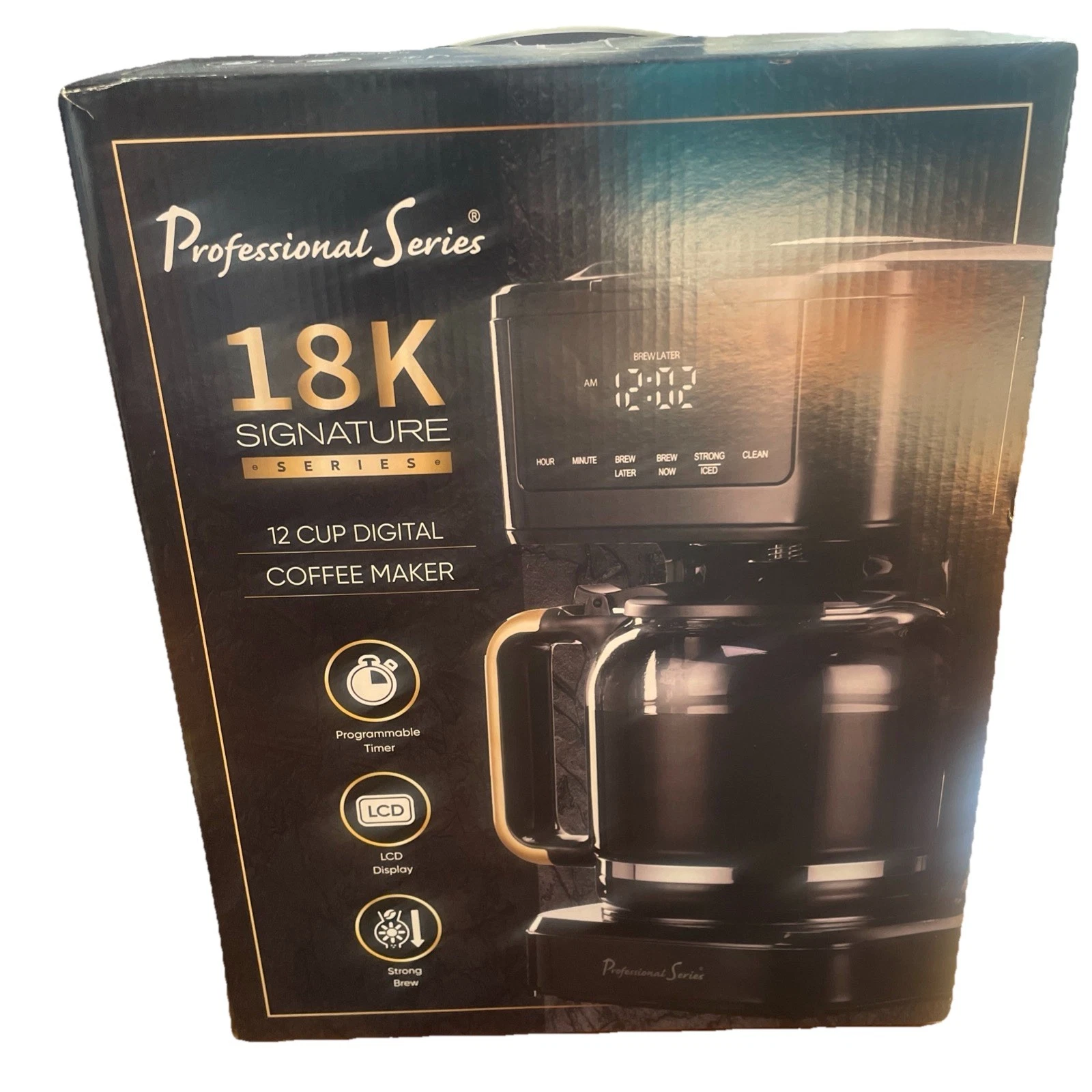 Professional Series 18K Signature 12 Cup Digital Coffee Maker NEW