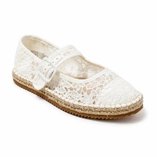 Little Girl Espadrille Flats Art Class Madeline Lace White 1 New With Tags