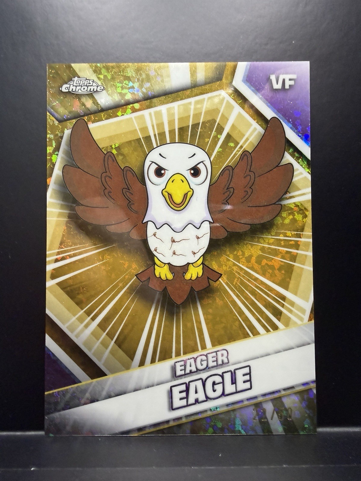 2026 Topps Chrome VeeFriends Eager Eagle Gold Mini Diamond Refractor /50 #76