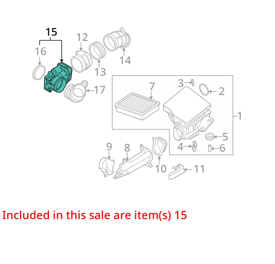 BMW 325i 2001-2005 carrocería del acelerador GM6XA Foto 3 de 4