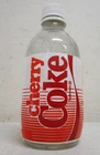 VINTAGE 1980's COCA-COLA CHERRY COKE STYROFOAM FOAM LABEL GLASS BOTTLE EMPTY