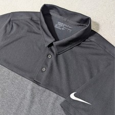 Nike Golf Polo Shirt Men S Black Grey Colorblock Dri-FIT 833067-010 Short Sleeve