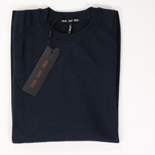 Suéter Sun Day Rojo 3D Cachemira Crew Azul Marino Pequeño Nuevo con Etiquetas Pullover