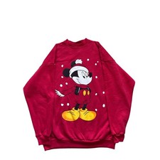 Vintage Mickey Unlimited Jerry Leigh Red Christmas Mickey Mouse Sweatshirt XL