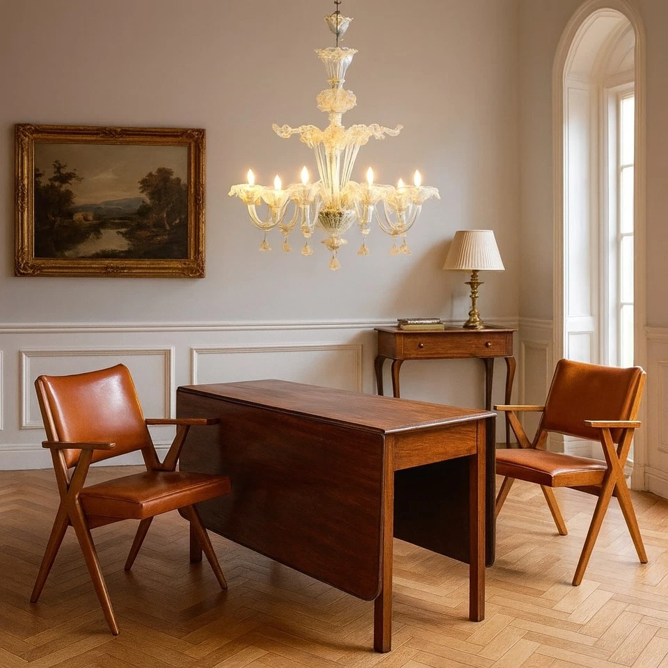 Antique Chandelier Blown Glass of Murano Italy XX Century Original - Image 2 of 4