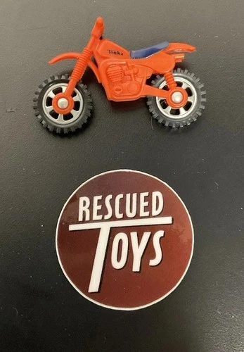 Vintage 1983 Tonka Red Dirt Bike Motorcycle Toy Hong Kong 80s 3" Vehicle, NICE!