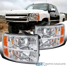 Fits 2007-2014 Chevy Silverado 1500 2500HD 3500HD Headlights Head Lamps Assembly