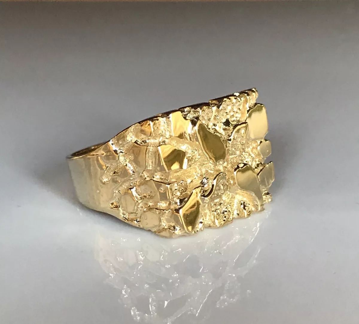 Solid gold nugget ring clearance