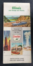 1966 Illinois road map Sinclair gas oil metro