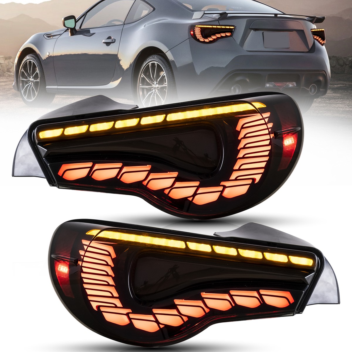 VLAND Smoked LED Tail Lights For Toyota 86 2012-2020 Subaru BRZ