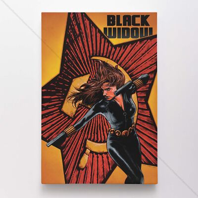 Black Widow Poster Canvas Avengers Marvel Comic Book Cover Art Print ...