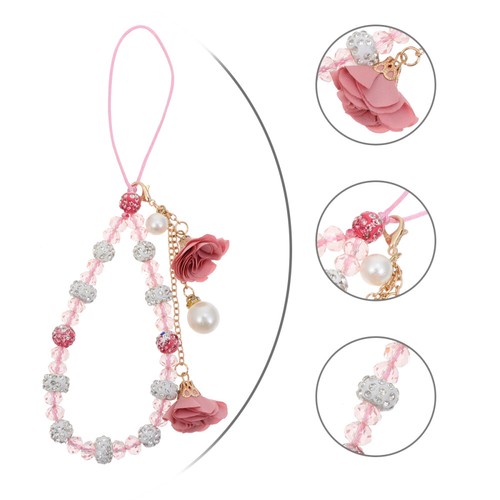Beaded Strap Crystal Charm Mobile Phone Decorative Bracelet Cell - 第 1/12 張圖片