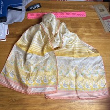 Vintage Anne Klein For Robinson And Golluber all silk scarf 10" x 59" Japan logo