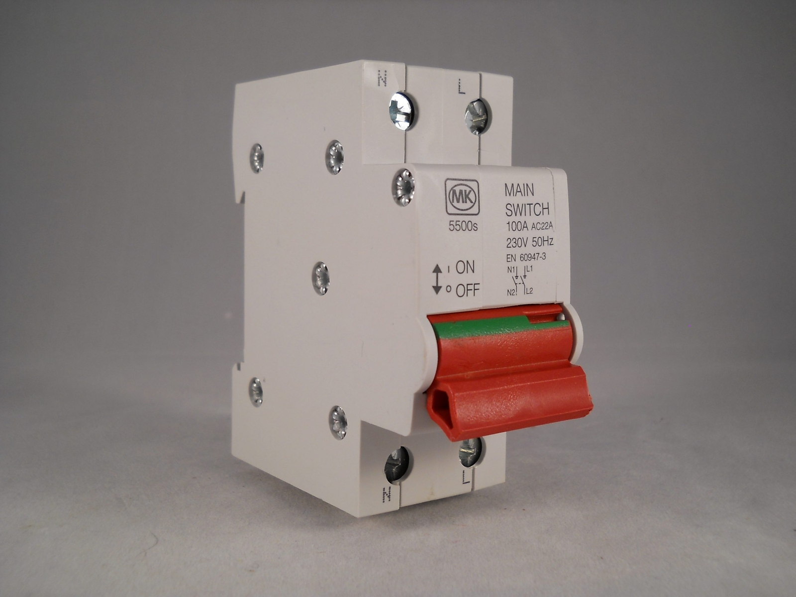MK 100 Amp Main Switch Disconnector 100A Double Pole Isolator Sentry 5500S