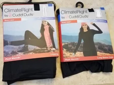 ClimateRight CuddlDuds Women Baselayer Set Plush Warmth Underwear Black XXL NEW