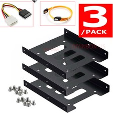 X3 Holder Bracket Metal HDD Adapter 2.5" to 3.5" SSD for PC Mounting w/ Cable