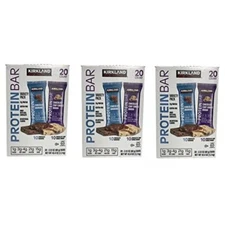 Kirkland Signature Protein Bar Energy Variety Pack, 20 Count (3 Pack)
