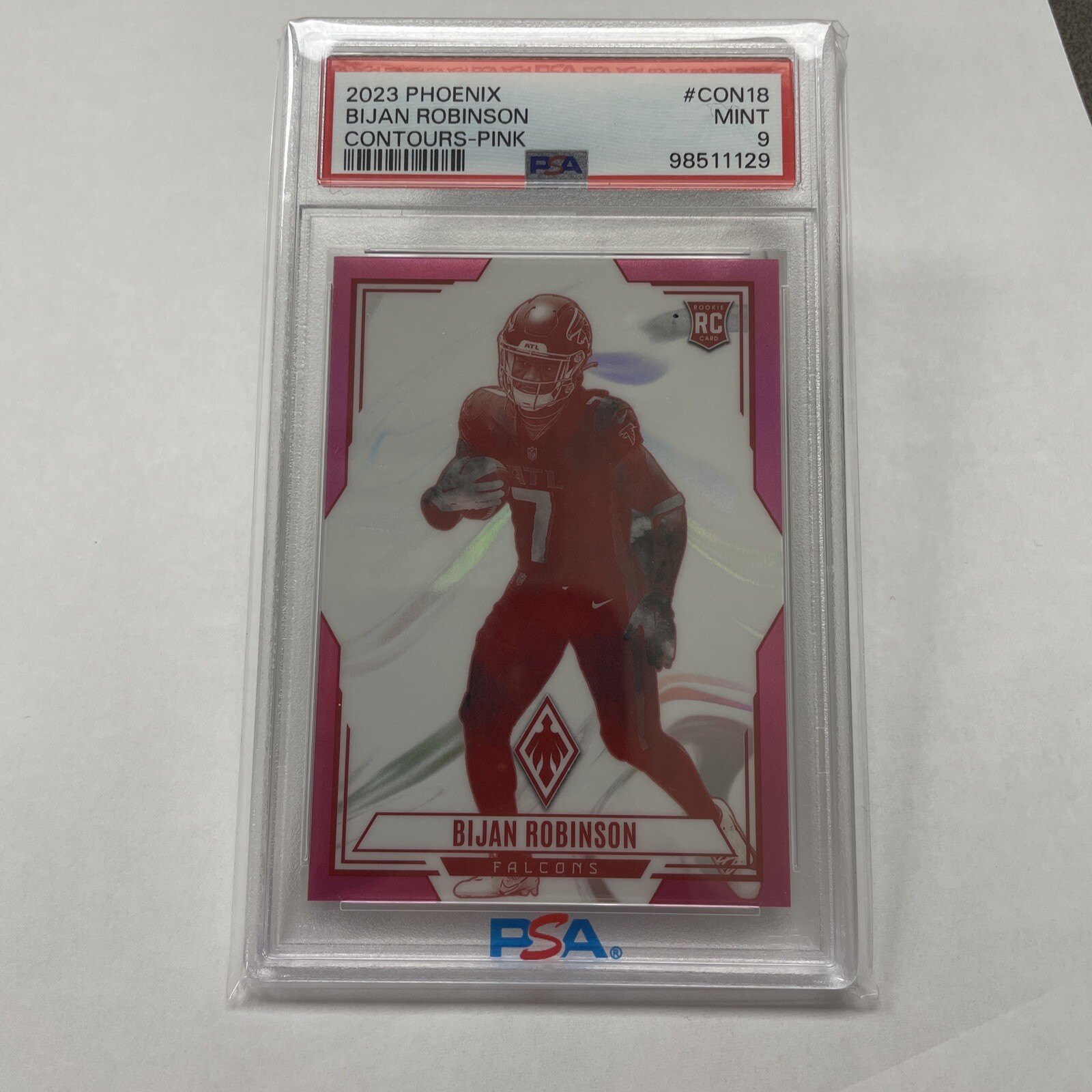 2023 Panini Phoenix Pink Contours Bijan Robinson #/175 Falcons #CON-18